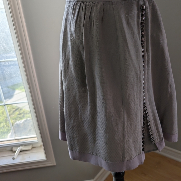 Anthropologie Odille Lavender A-Line Skirt with Button Accents Size 6 - Picture 3 of 7